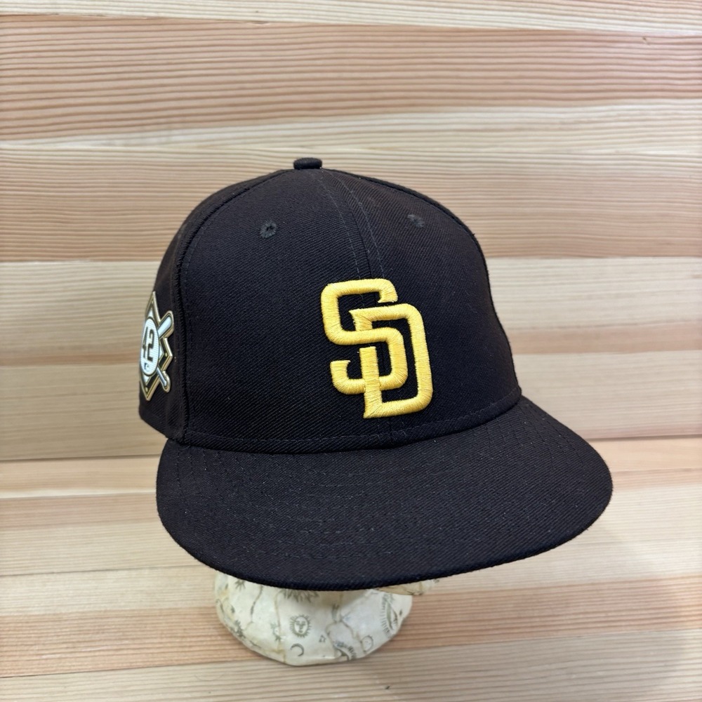 San Diego Padres Hat Cap Fitted MiUSA Fitted 7 1/4 Brown MLB #42 Jackie Robinson